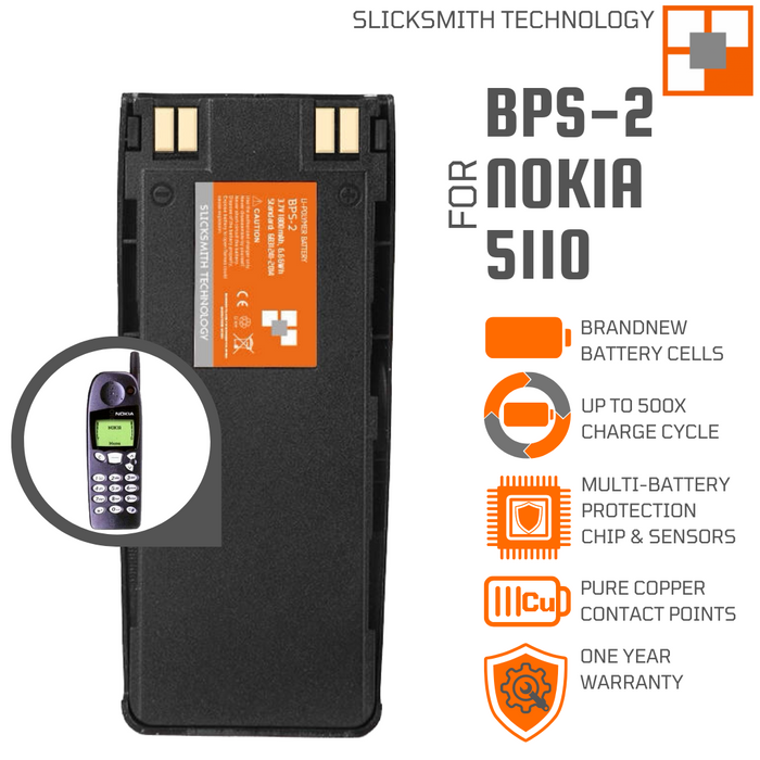 BPS2 Battery for Nokia 5110 1,800mAh Lithium-Ion | SlickSmith Technology